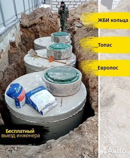 Септик из бетонных колец / Септик под ключ