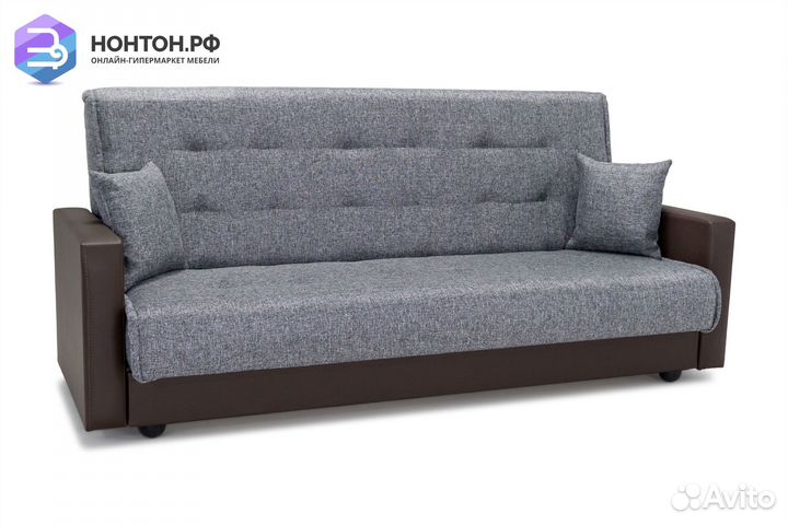 Диван книжка Лондон рогожка серая