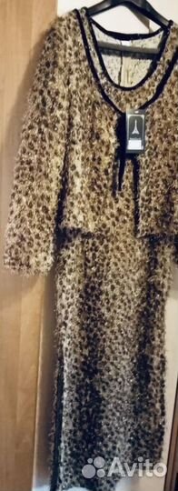 Платье двойка травка леопард