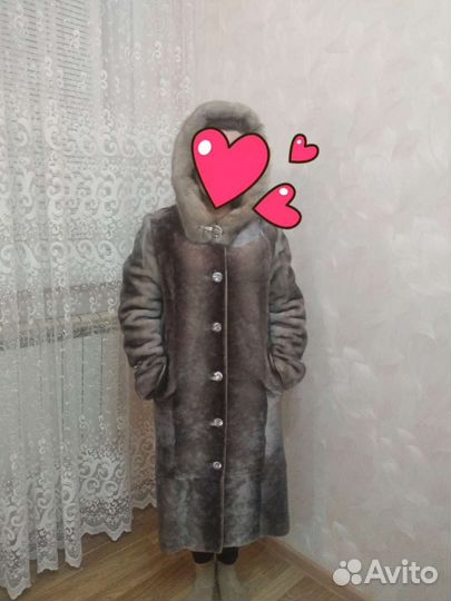Шуба норковая с капюшоном 46 48 длинная