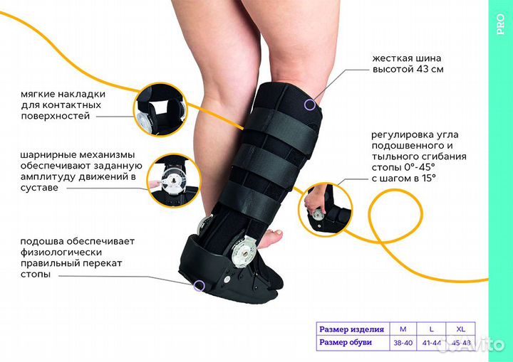 Ортез на голеностопный сустав с шарниром Тривес