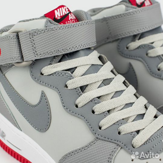 Nike Air Force 1 Wmns L.Grey Red Ftwr