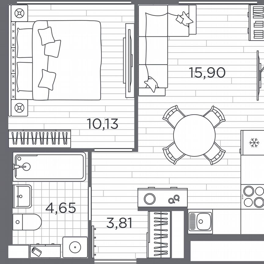 1-к. квартира, 34,5 м², 1/5 эт.