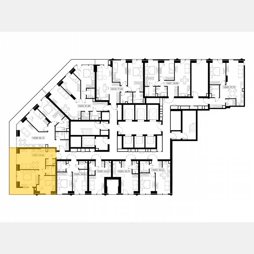 2-к. квартира, 65,3 м², 2/55 эт.