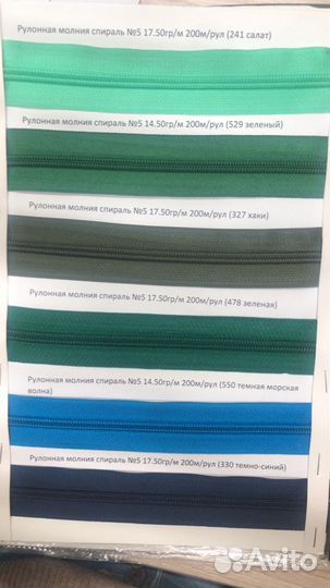 Молнии рулонные 3-5-8