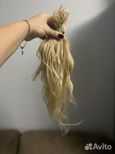 Волосы для наращивания блонд 35-40 см