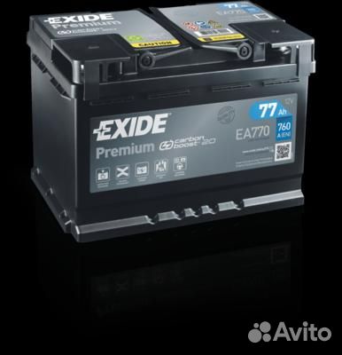 Exide EA770 Аккумулятор Premium 12V 77Ah 760A 278х175х190 полярность ETN0 клемы EN крепление B13