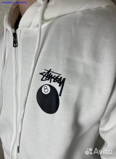 Зип худи Stussy белое (Арт.39757)