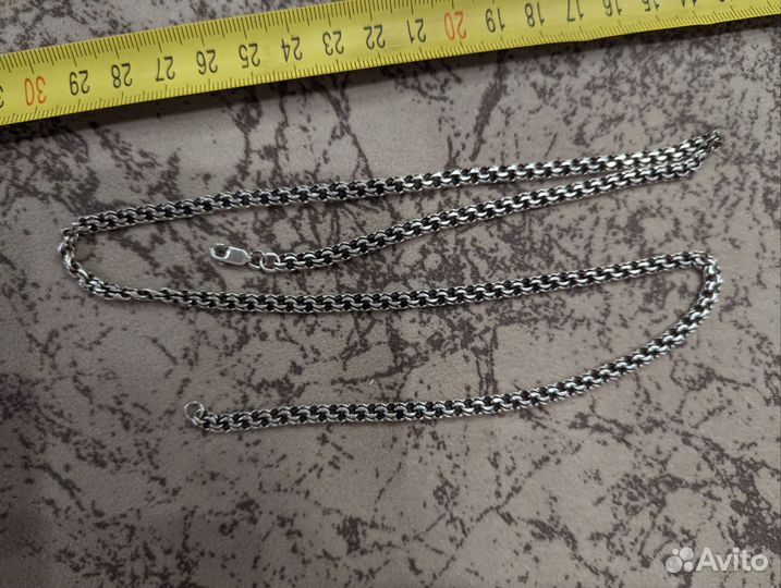Мужская серебряная цепь бисмарк