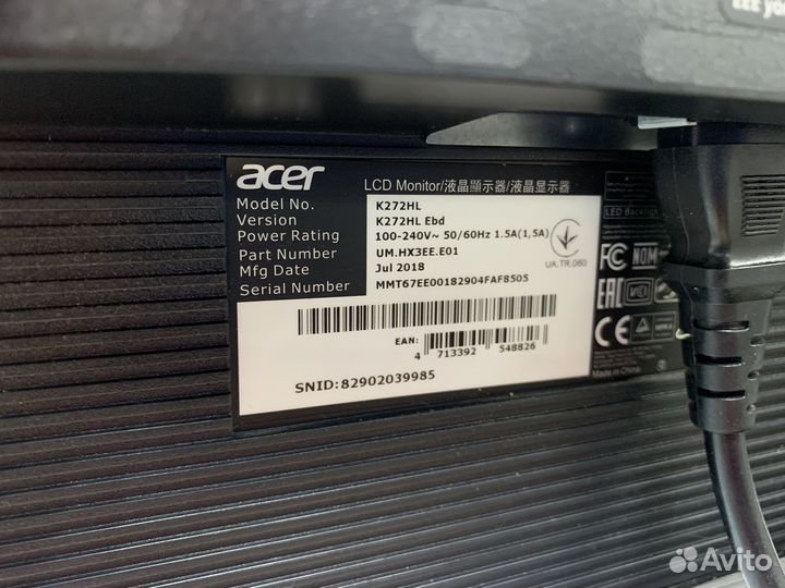 На49 Монитор Acer K272HL