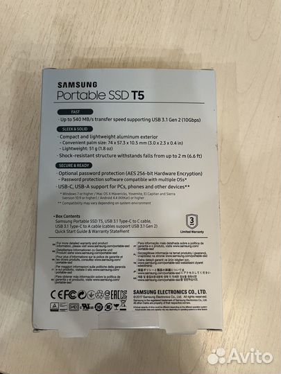 Переносной жесткий диск samsung новый 500