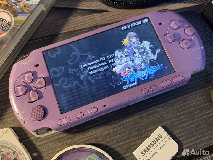 Sony PSP 3004 Lilac Purple 64gb 7500 игр (набором)