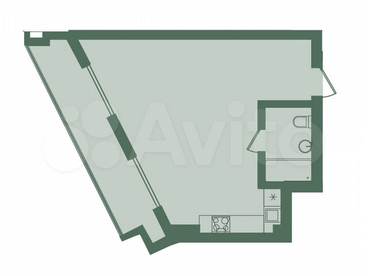 1-к. апартаменты, 42 м², 2/8 эт.