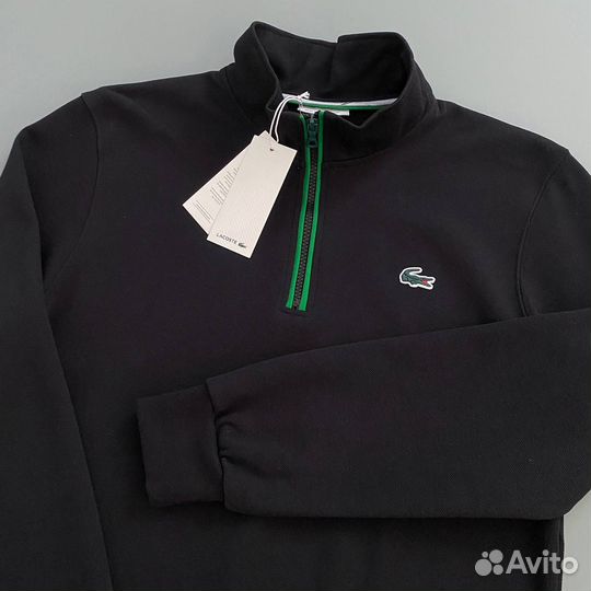 Свитшот полузамок lacoste черный