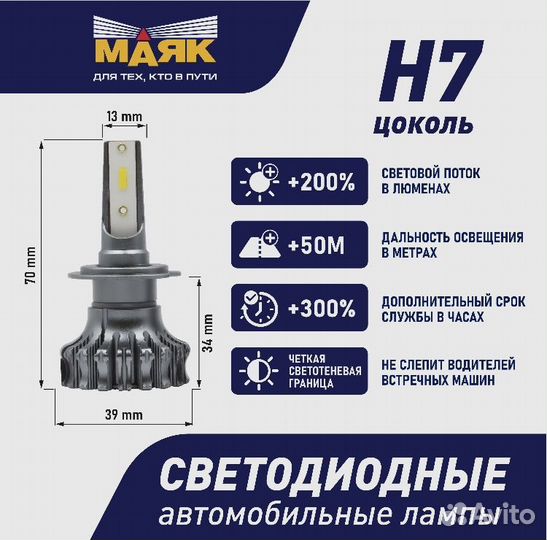 Светодиодные LED лампы h7