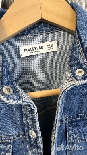 Джинсовая рубашка pull bear