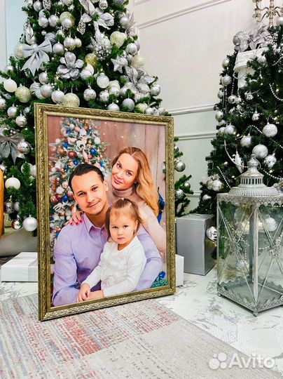 Печать на холсте с натяжкой на подрамник, портрет