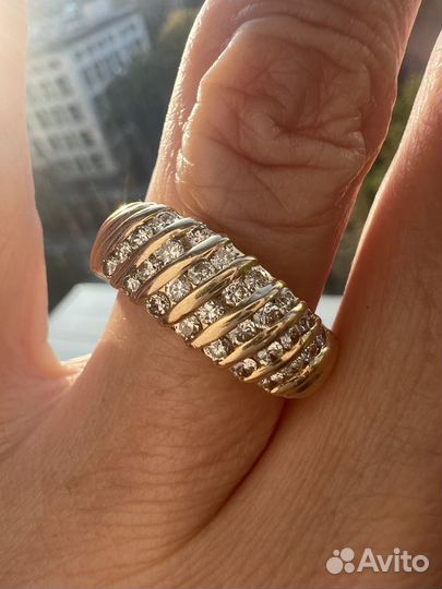 Золотое кольцо дорожка с бриллиантами 585 пр