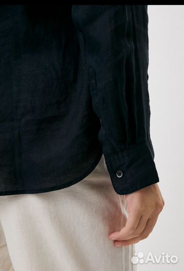 Льняная рубашка uniqlo