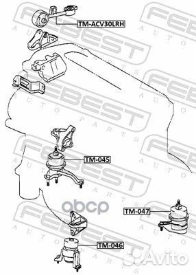 Опора двигателя toyota camry 01-06 правая