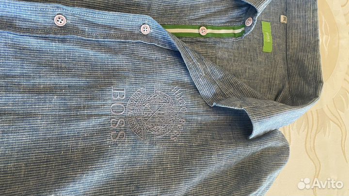Рубашка лён Hugo Boss