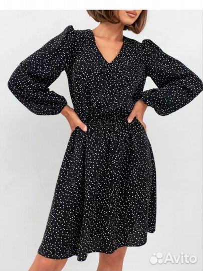 Платье вечернее праздничное в горошек