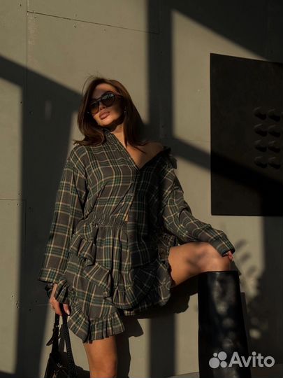Костюм в клетку женский