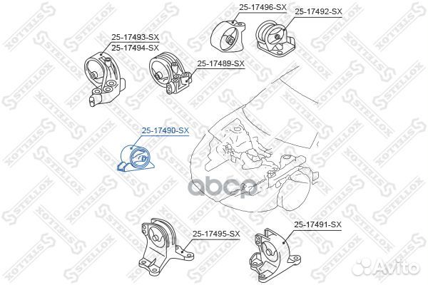 25-17490-SX подушка двигателя передняя Mitsubi