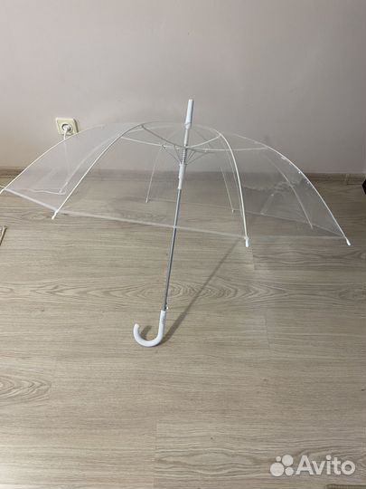 Зонт трость прозрачный