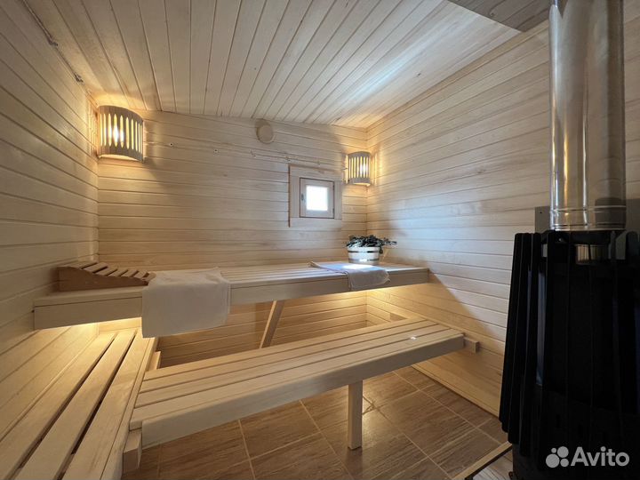 Современные стильные каркасные бани