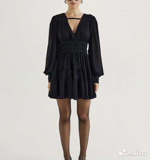 Платье love republic черное шифоновое размер 48