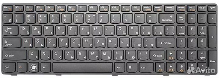 Клавиатура Lenovo IdeaPad B570E с черной рамкой, O