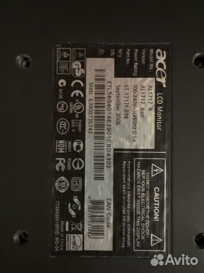 Монитор Acer AL17
