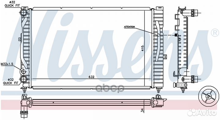 Радиатор 632х428 60299 Nissens