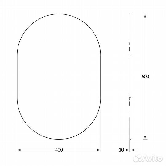 Зеркало черн окантовка 40x60 см evoform