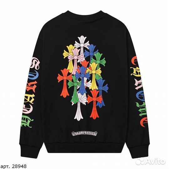 Свитшот Chrome hearts черный с логотипом