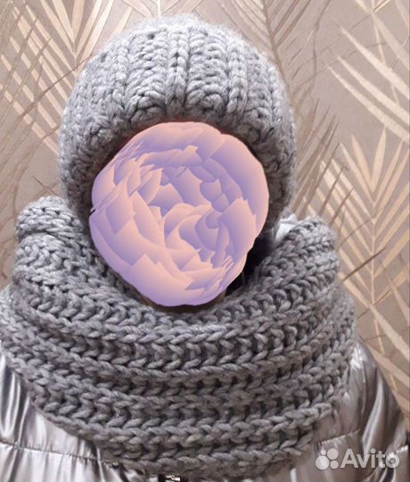 Набор шапка, шарф- снуд