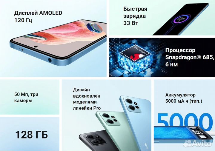 Смартфон Xiaomi Redmi Note 12 4/128GB Новый