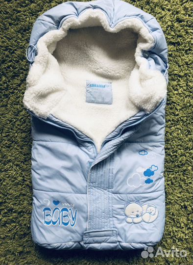 Конверт зимний на овчинке 0 до 6 мес