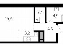 Квартира-студия, 30,4 м², 16/26 эт.