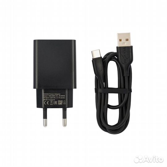 Блок питания vixion L7c 2xUSB 2.1A+Type-C черный