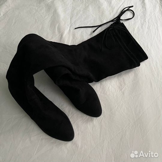 Сапоги ботфорты замшевые