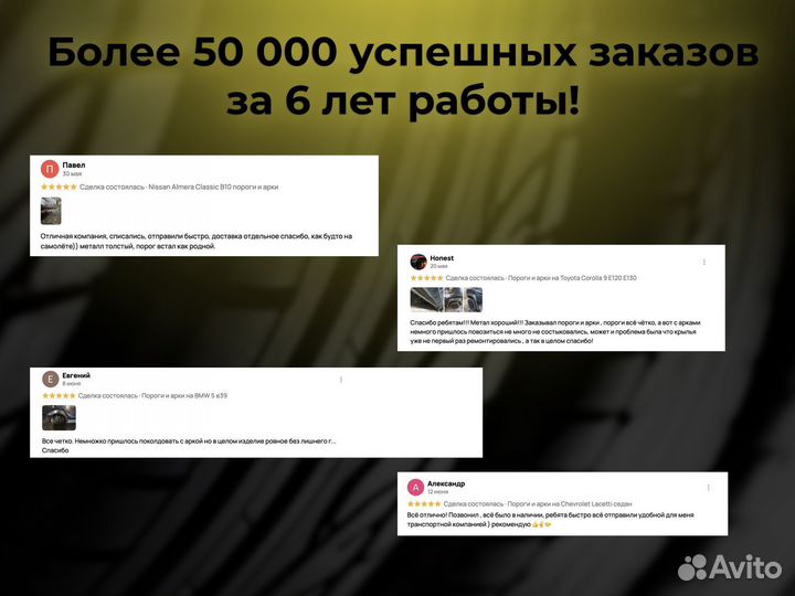 Ремонтные пороги и арки для Nissan Засечное