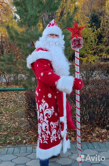 Костюм деда мороза, бордовый, новый