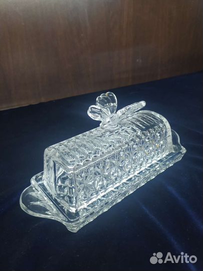 Хрустальная икорница Богемия