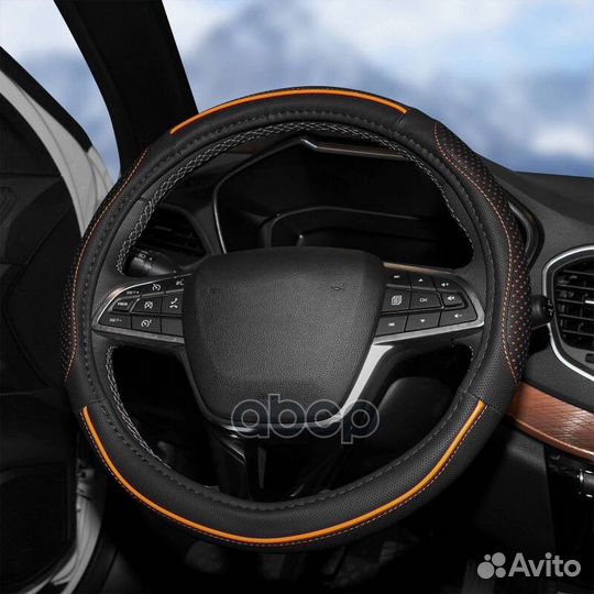 Оплетка на руль, искусст. кожа AWS-LI-21M airline