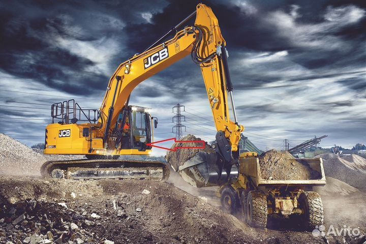 Стекло лобовое (ветровое) нижнее на JCB