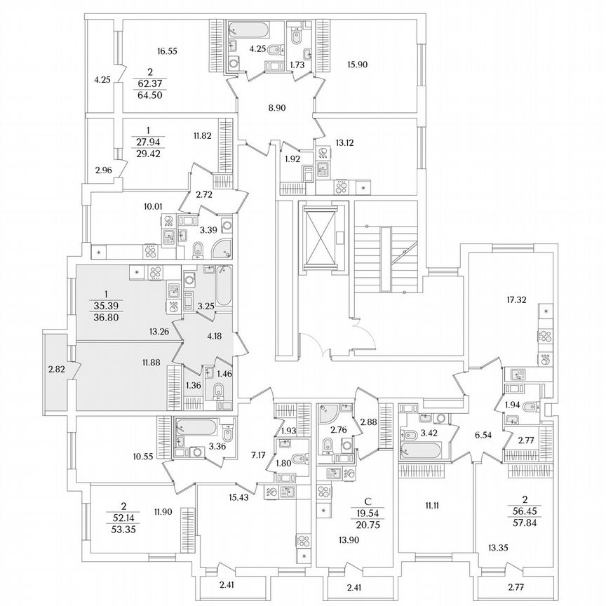 1-к. квартира, 36,8 м², 4/9 эт.