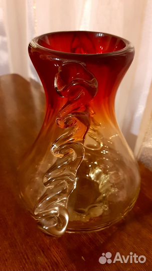 Ваза для цветов цветное стекло СССР