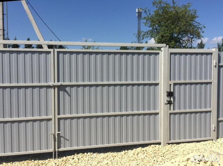 Забор 30 м с воротами и калиткой из профнастила